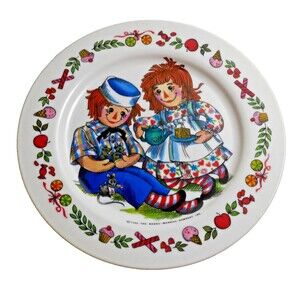 Bobbs Merrill 1969 Vintage Raggedy Ann & Andy Oneida Deluxe Plate #3119